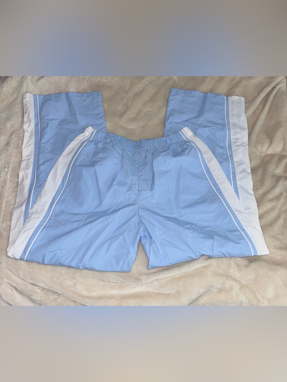 No Boundaries Light Blue and White Track Pants